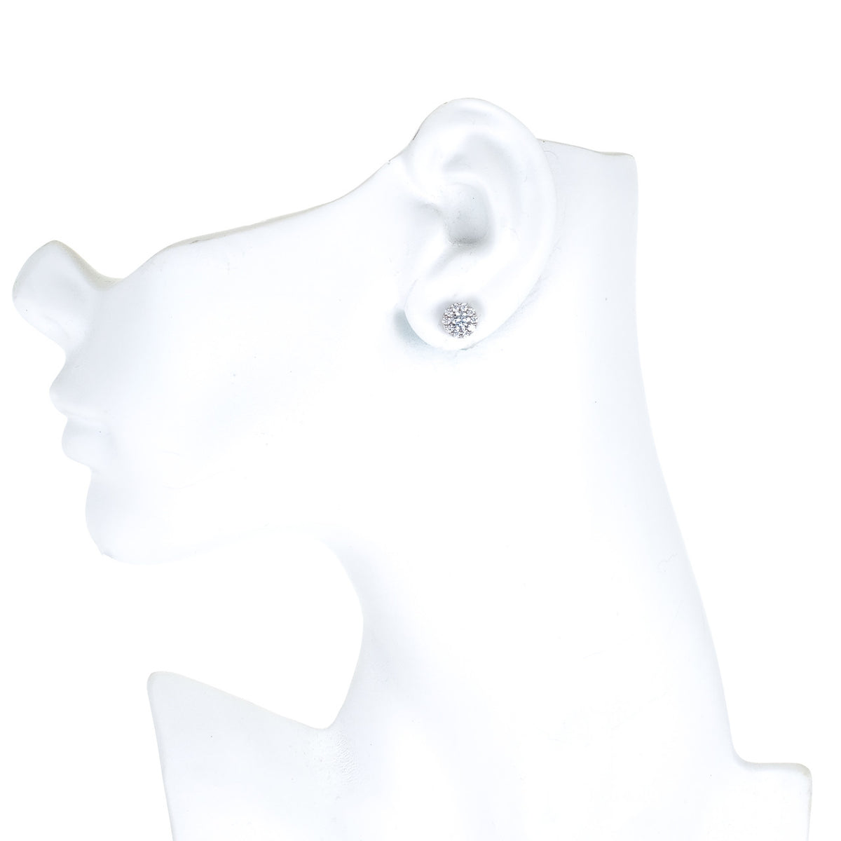 Hearts On Fine Dream Fulfillment 1.00ct 18k White Gold Diamond Halo Earrings – image 6