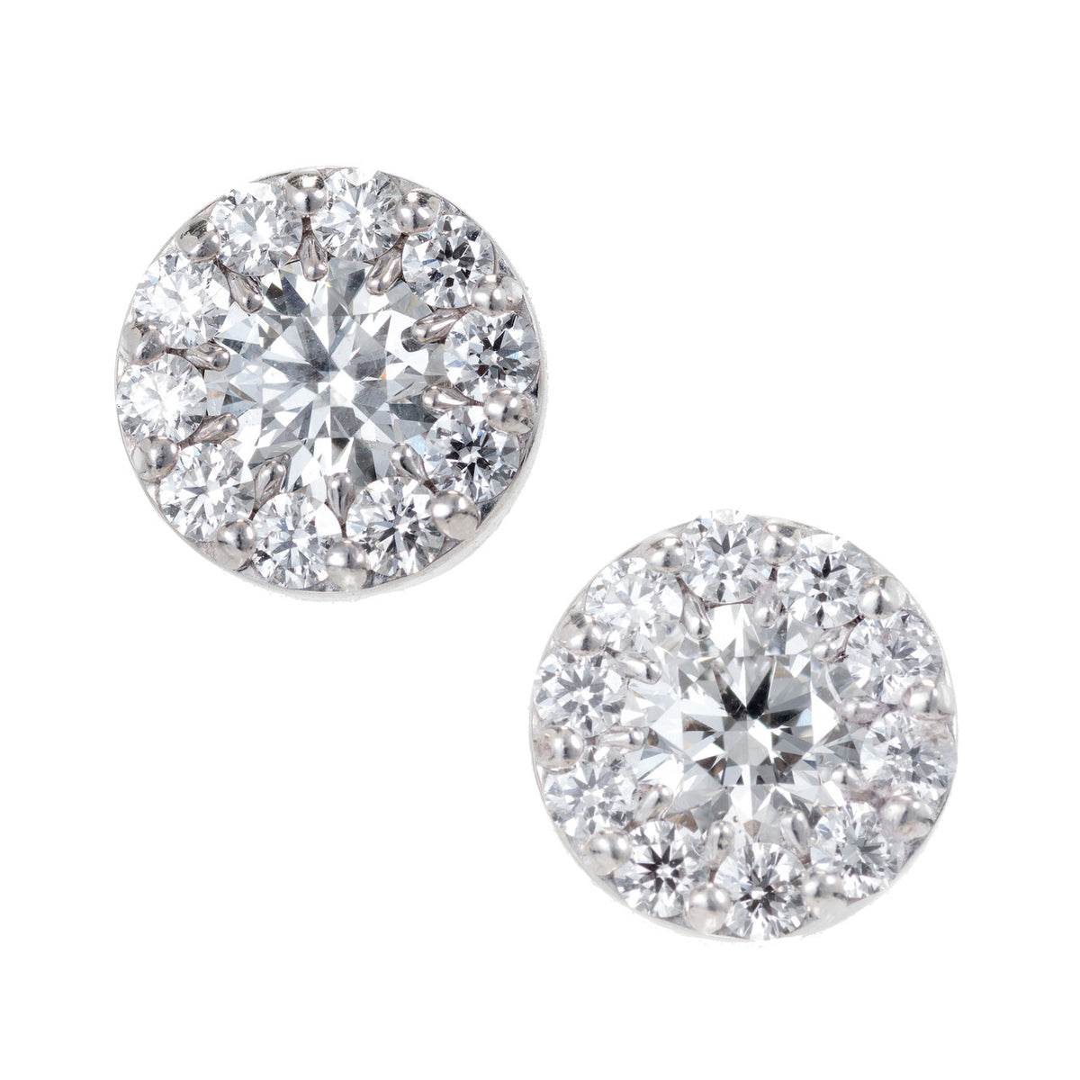 Hearts On Fine Dream Fulfillment 1.00ct 18k White Gold Diamond Halo Earrings