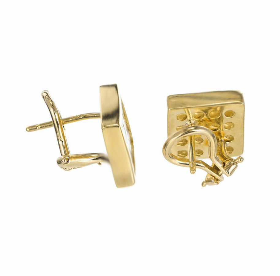 2.77 Color Princess Cut Diamond Gold Square Clip Post Stud Earrings – image 6