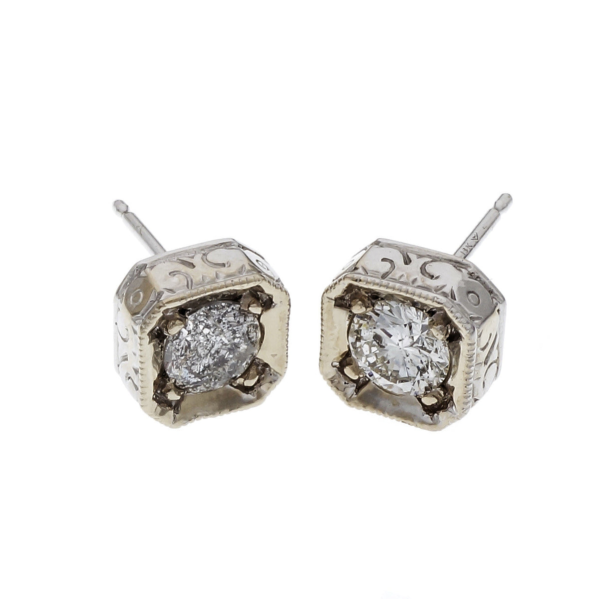 Peter Suchy .80 Carat Diamond White Gold Stud Earrings – image 2