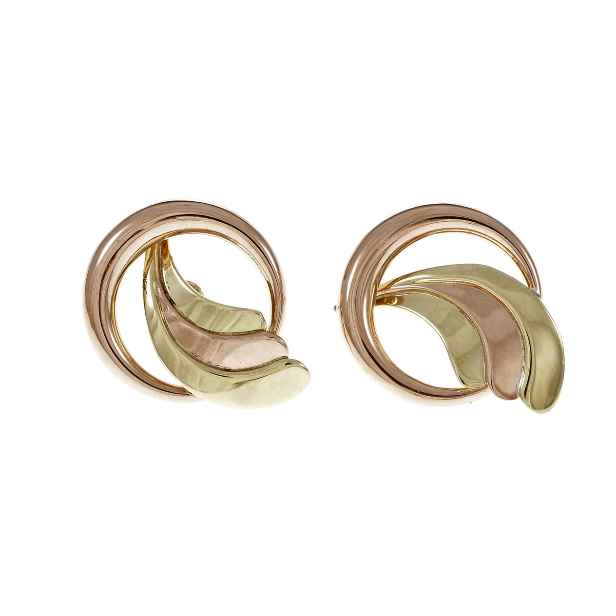 Vintage 1935 Retro Pink & Green Gold Earrings – image 2