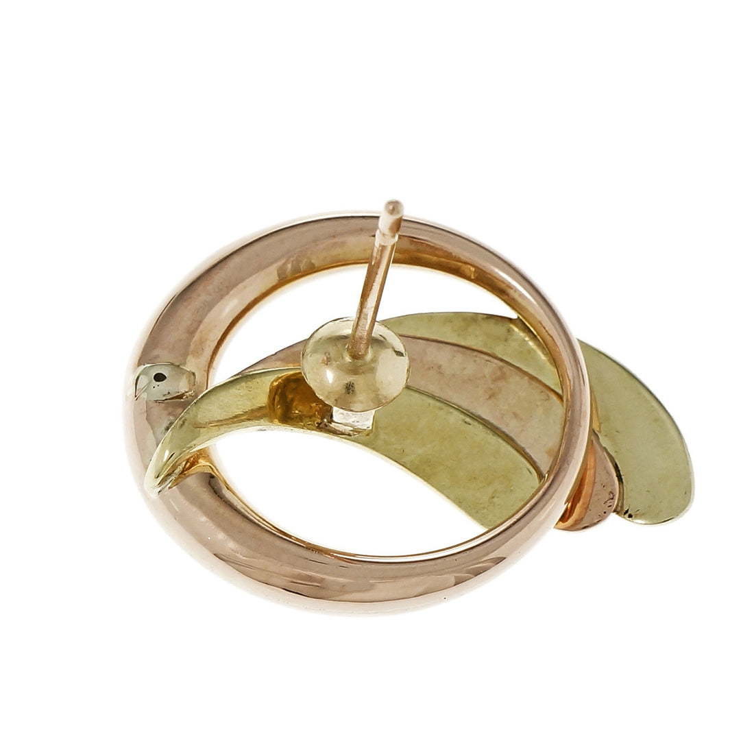 Vintage 1935 Retro Pink & Green Gold Earrings – image 3