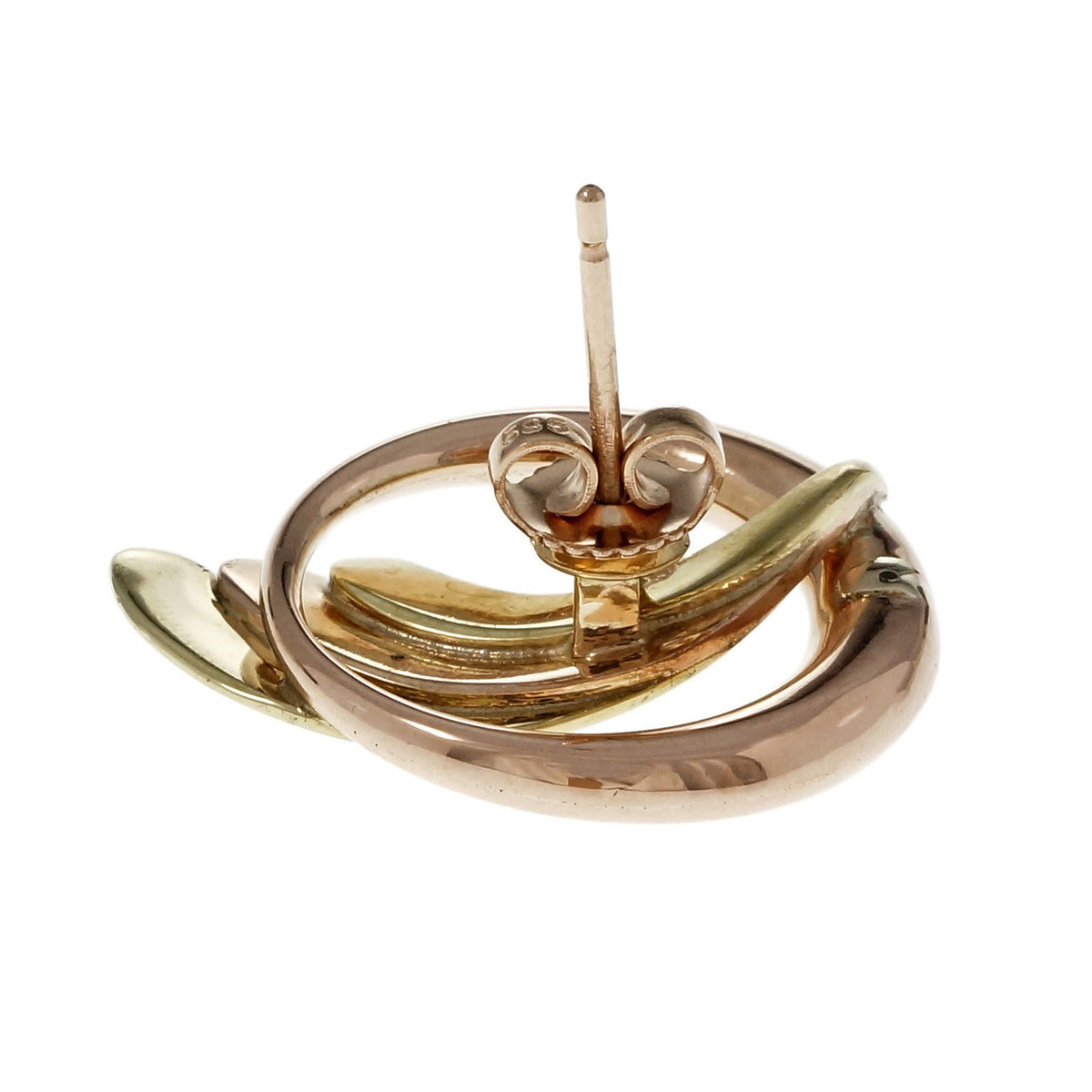 Vintage 1935 Retro Pink & Green Gold Earrings – image 5