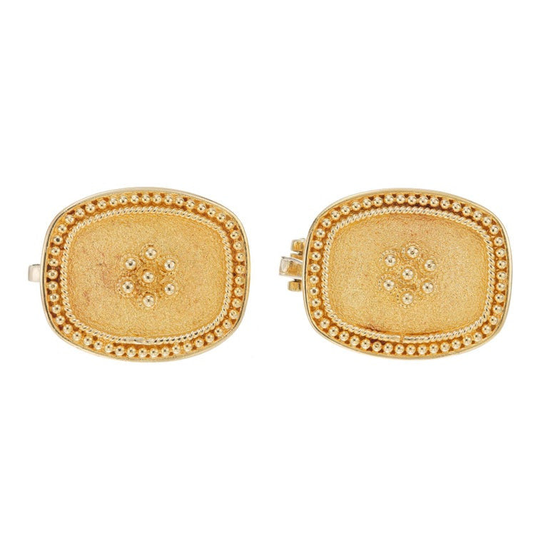 Yellow Gold Textured Clip Post Earrings – image 4