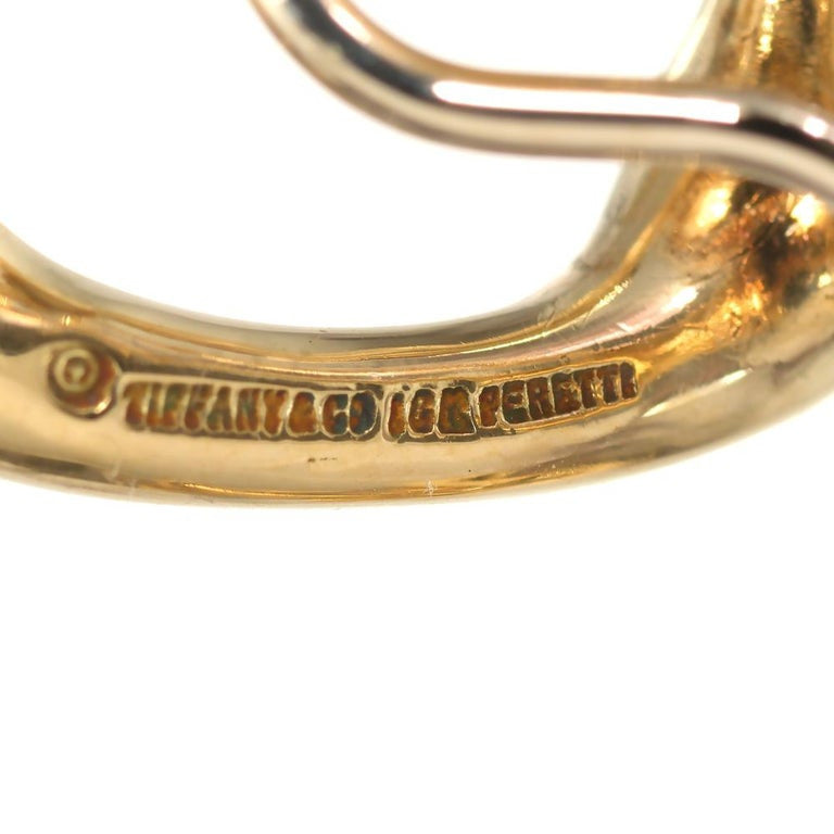 Tiffany Elsa Peretti Yellow Gold Open Heart Clip Post Earrings – image 5