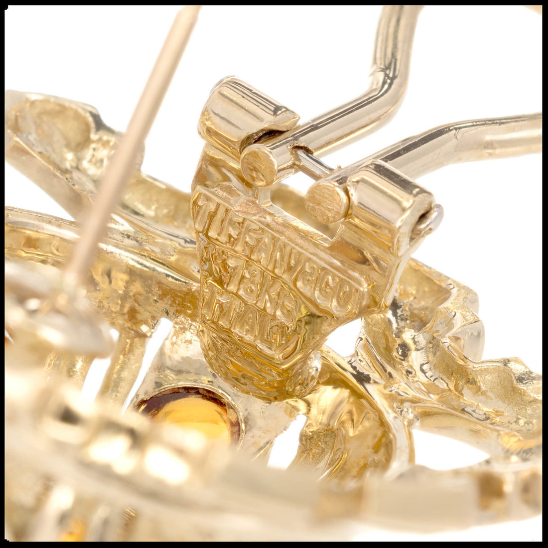 Tiffany & Co. Citrine Cabochon Gold Clip Post Dome Earrings – image 6
