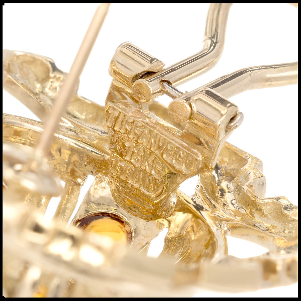 Tiffany & Co. Citrine Cabochon Gold Clip Post Dome Earrings – image 6