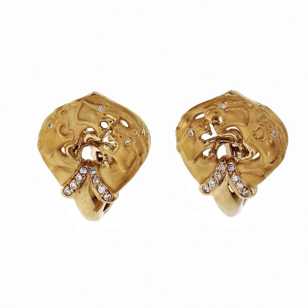 Carrera Y Carrera Panther Diamond Earrings 18k Gold