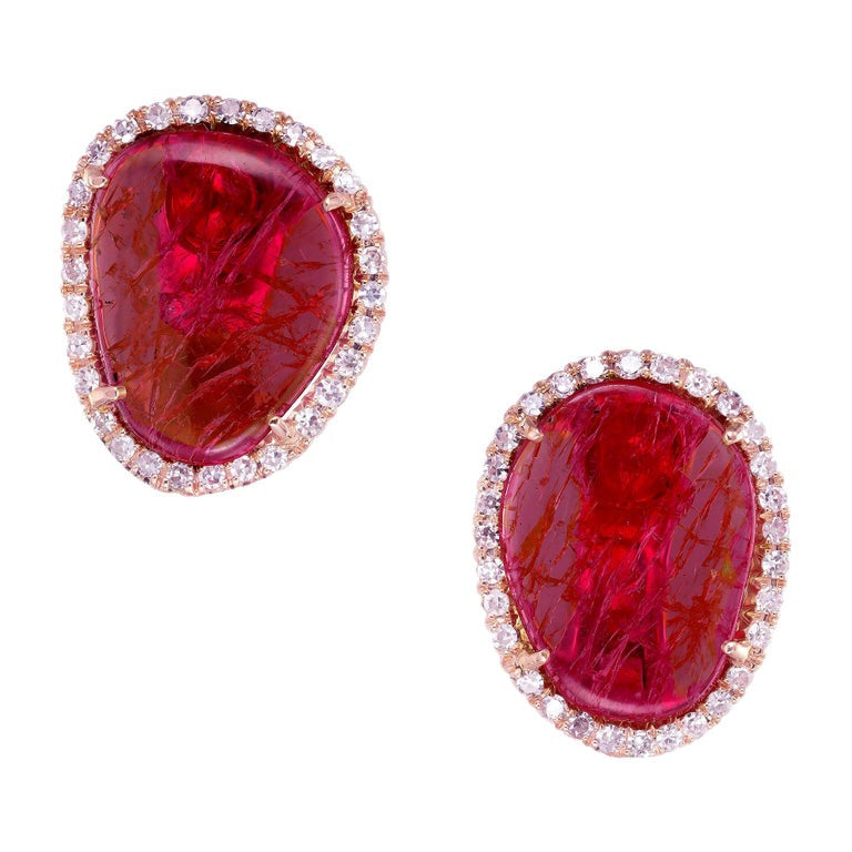 GIA Certified 9.00 Carat Purple Pink Sapphire Diamond Yellow Gold Earrings