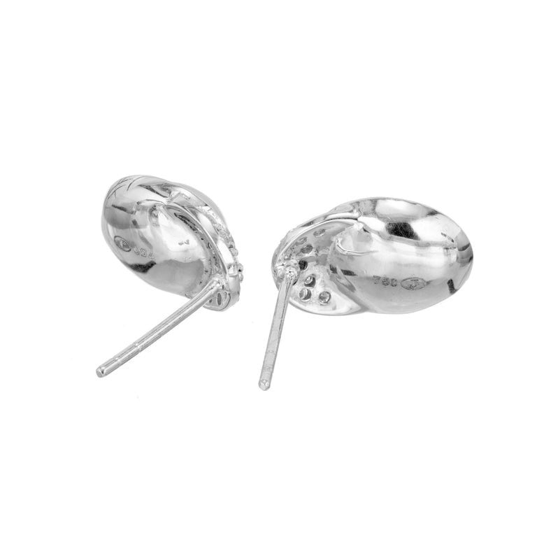 Light Blue 4.00 Carat Chalcedony White Gold Diamond Earrings – image 5