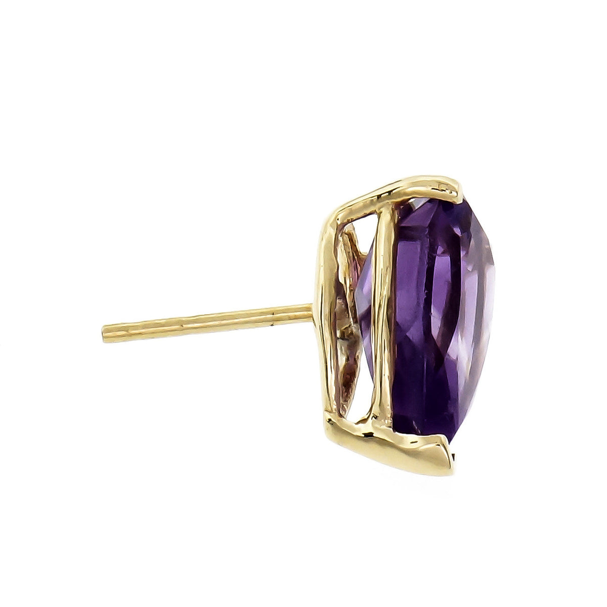 6.00 Carat Amethyst Yellow Gold Earrings – image 3
