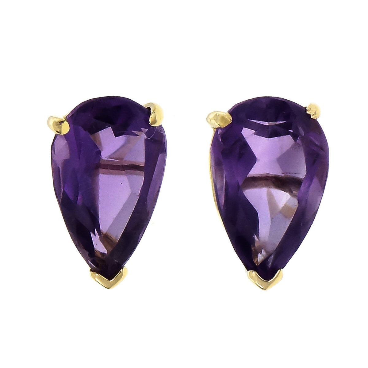 6.00 Carat Amethyst Yellow Gold Earrings