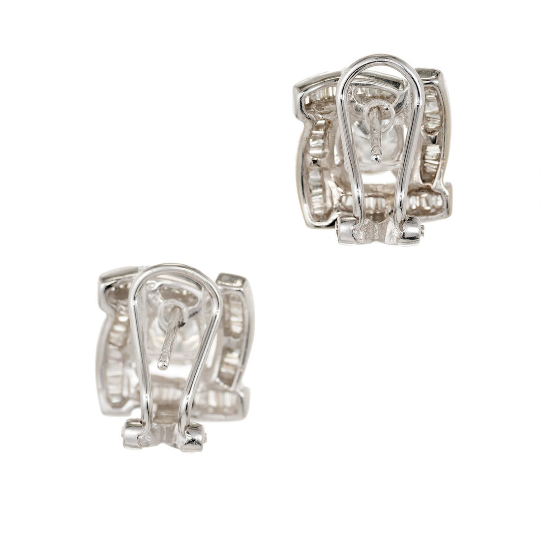 1.20 Cart Diamond White Gold Halo Earrings – image 8