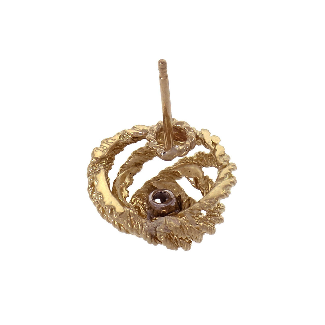 Love Knot Diamond 18k Gold Textured Earrings – image 4