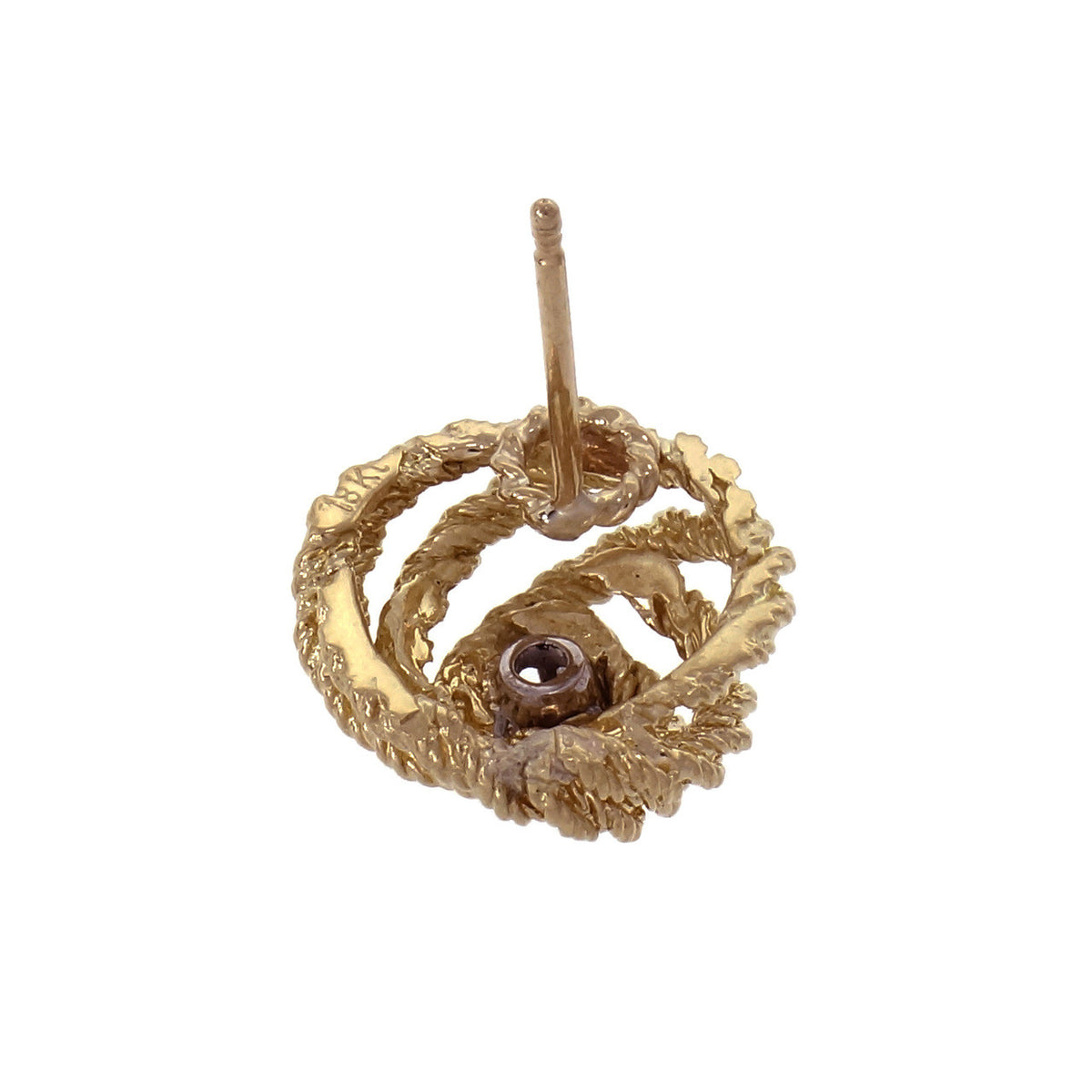 Love Knot Diamond 18k Gold Textured Earrings – image 4