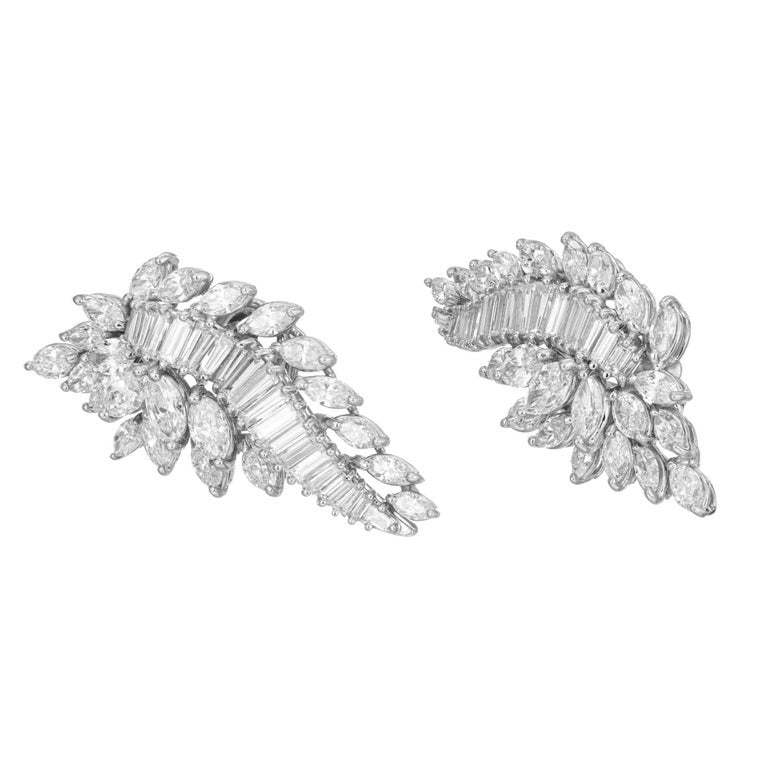 9.00 Carat Diamond Platinum Clip Post Earrings – image 3