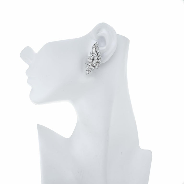 9.00 Carat Diamond Platinum Clip Post Earrings – image 5