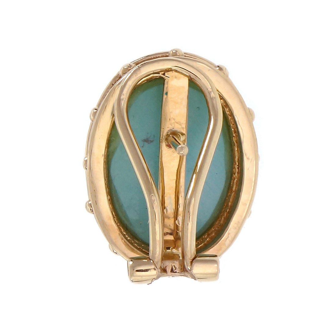 Eustrician Byzantine Natural Turquoise Yellow Gold Earrings – image 3