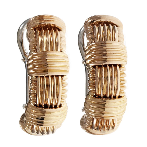 Estate Roberto Coin Earrings Appassionata 18k Pink Gold Hoop