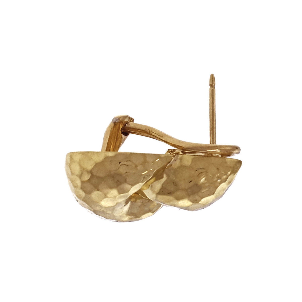 Henry Dunay Hammered Gold Clip Post Yellow Gold Earrings – image 4