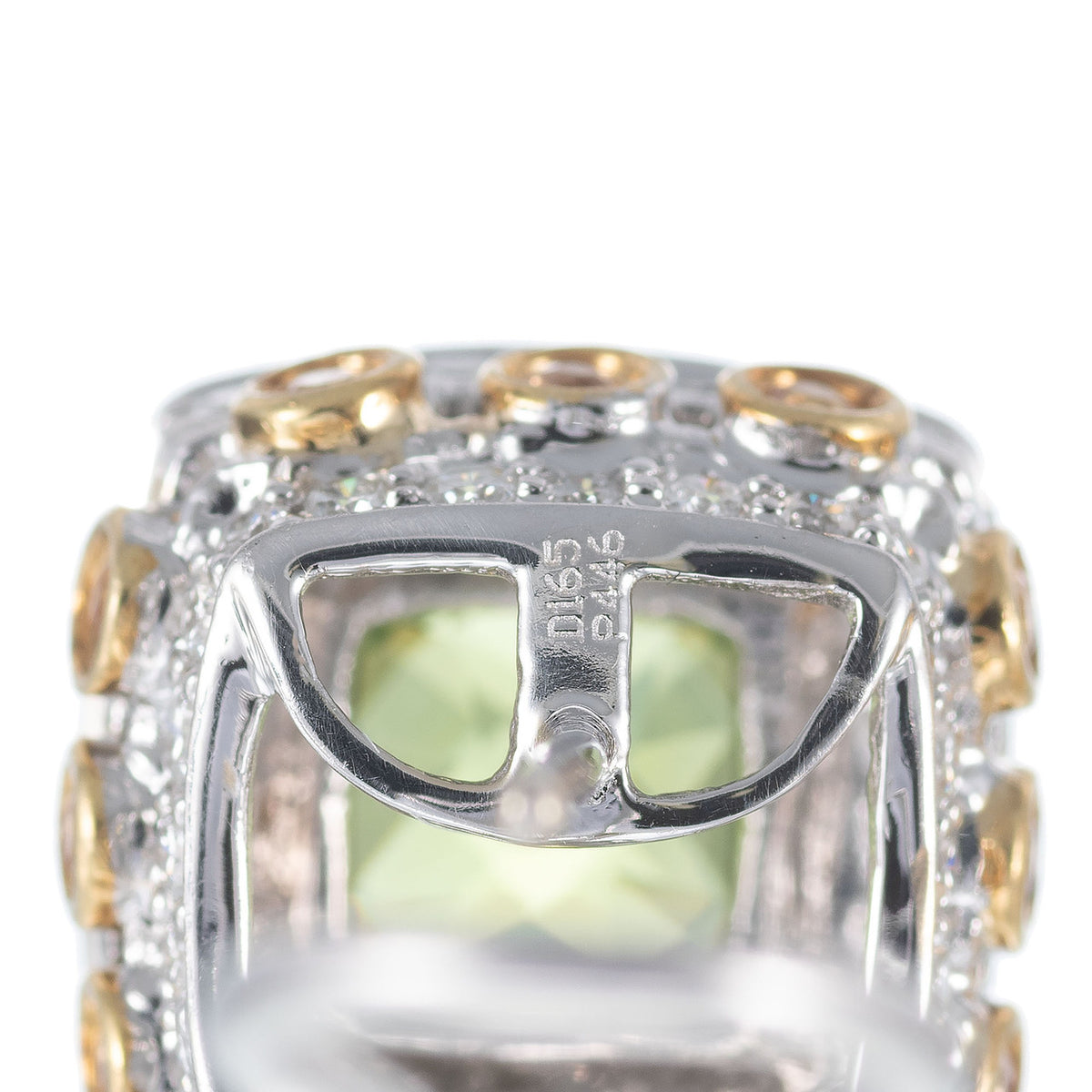 Vintage Charles Krypell 4.46ct Peridot Yellow Sapphire 18k Diamond Earrings – image 5