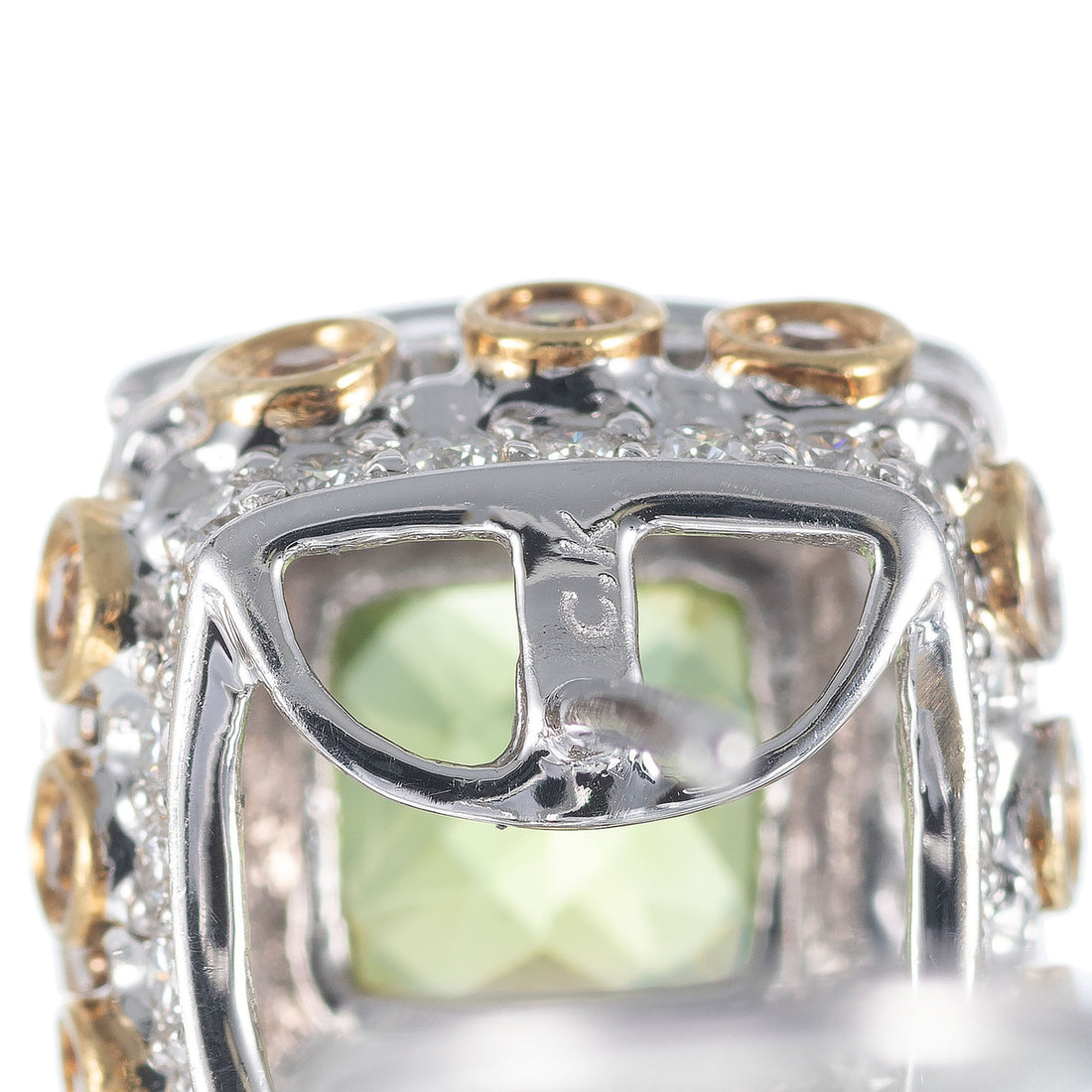 Vintage Charles Krypell 4.46ct Peridot Yellow Sapphire 18k Diamond Earrings – image 7