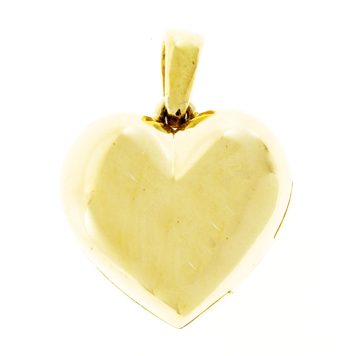 Estate 18k Heavy Solid Hinged Handmade Diamond Heart Locket Opens – image 4