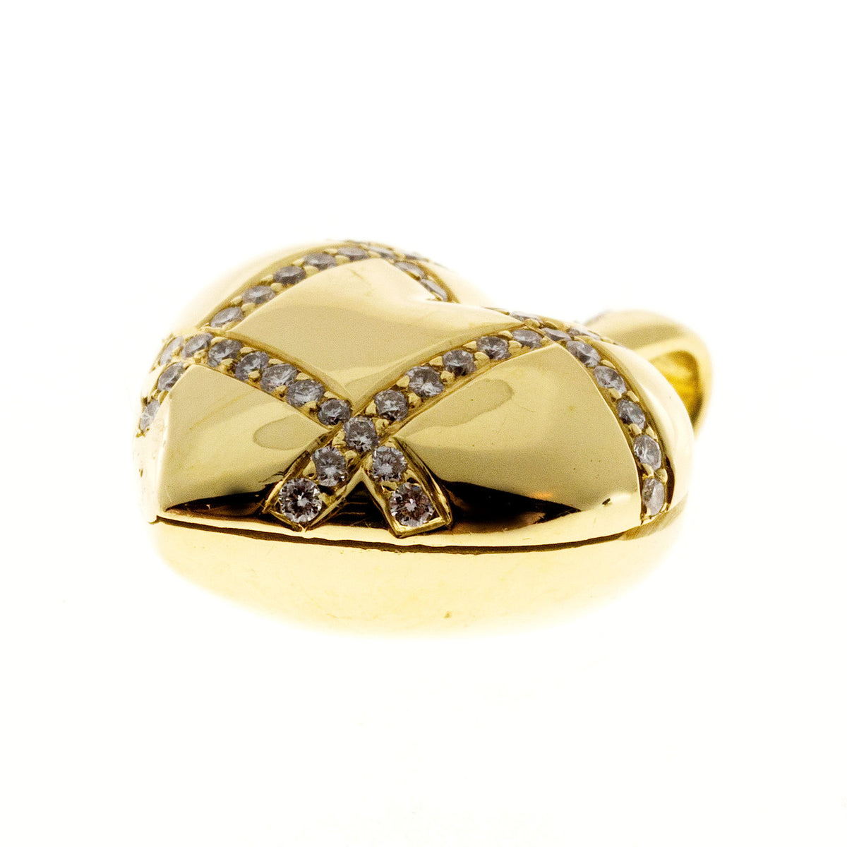 Estate 18k Heavy Solid Hinged Handmade Diamond Heart Locket Opens – image 6