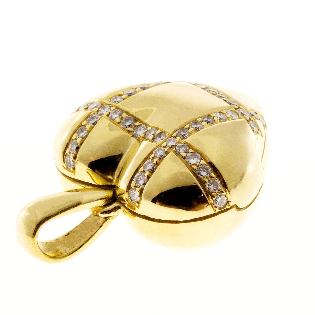 Estate 18k Heavy Solid Hinged Handmade Diamond Heart Locket Opens – image 7