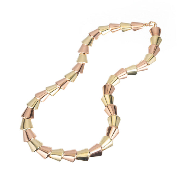 Wefferling Berry 14k Rose Green Gold Domed Link Necklace