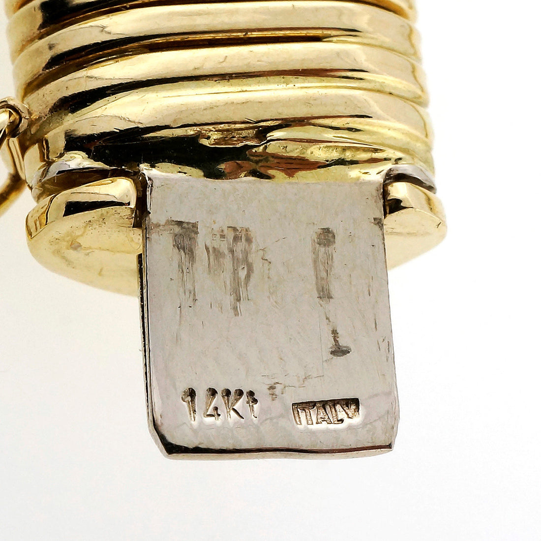 Mid Century Rare Flexible Accordion 14k Yellow Gold Wide Gold Necklace – image 4