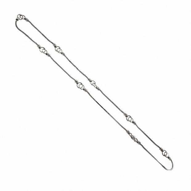 14k White Gold Interlocking Circles Necklace