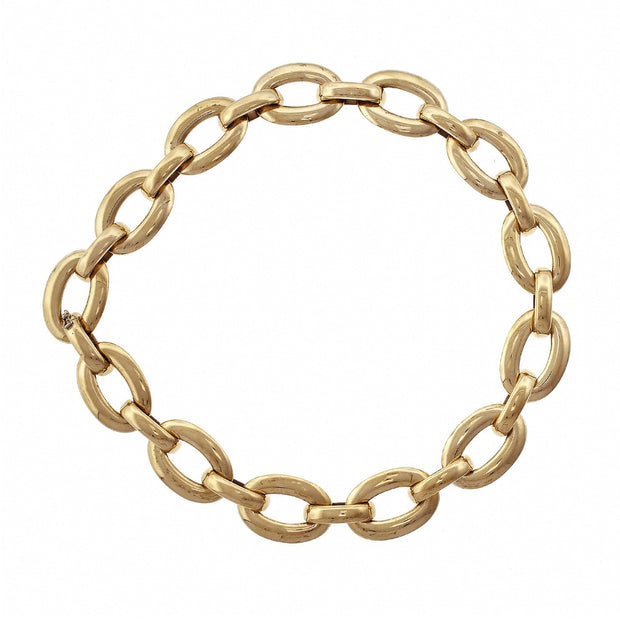 18k Yellow Gold Large Oval Link Necklace