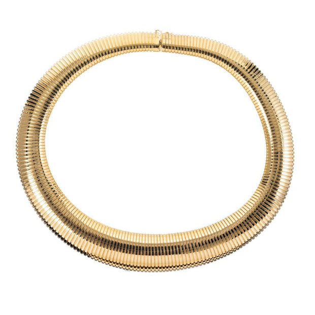 Tubogas Yellow Gold Accordion Necklace