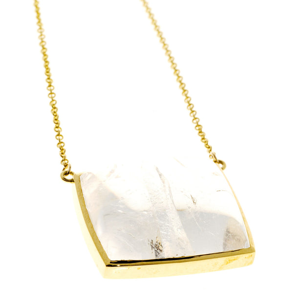 Vintage53.75ct Top Gem Grade Manifestor Crystal 18k Quartz Pendant 16 In Chain