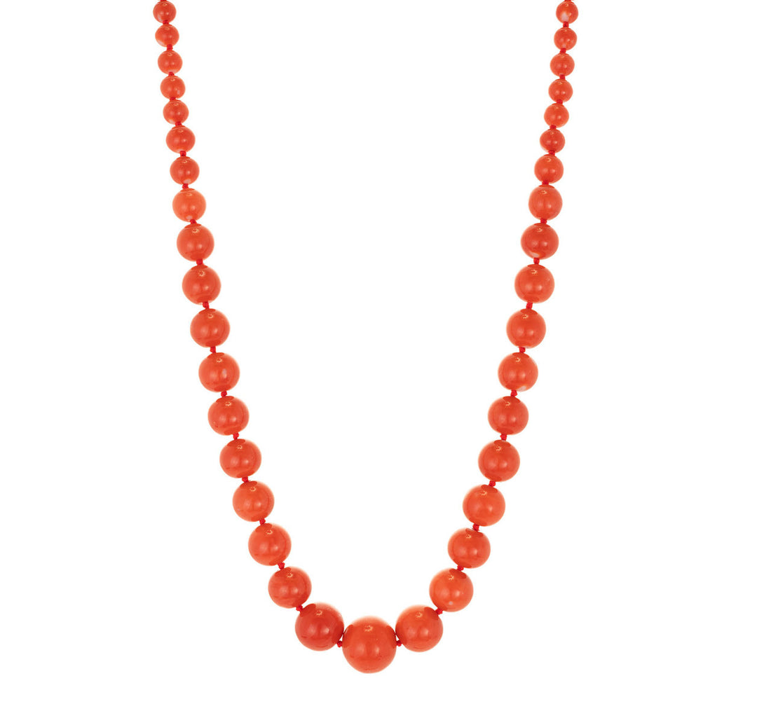 GIA Certified Natural Coral Diamond Yellow Gold Necklace – image 2