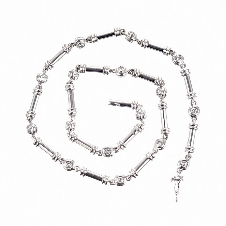 Scott Kay 2.35 Carat Diamond Platinum Bar Link Necklace – image 2