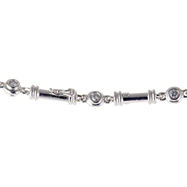 Scott Kay 2.35 Carat Diamond Platinum Bar Link Necklace – image 3