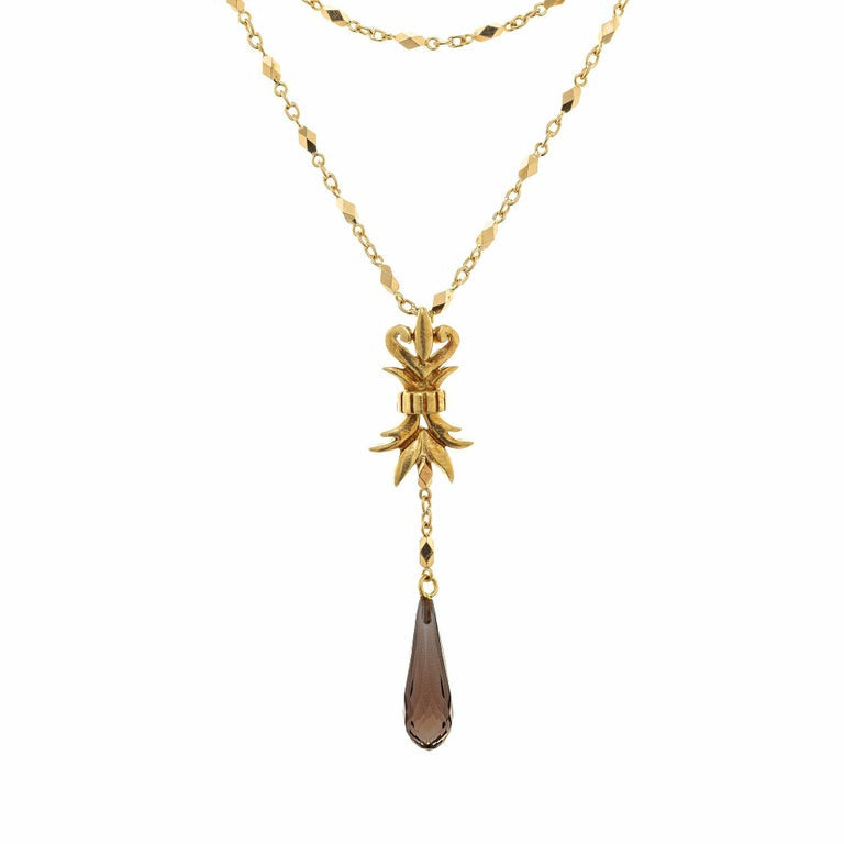 Robin Rotenier Smoky Quartz Yellow Gold Pendant Necklace – image 2