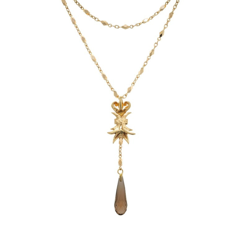 Robin Rotenier Smoky Quartz Yellow Gold Pendant Necklace – image 4