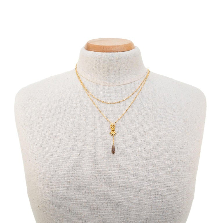 Robin Rotenier Smoky Quartz Yellow Gold Pendant Necklace – image 6