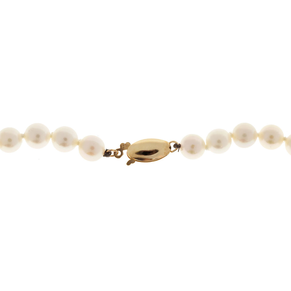 Vintage 1960 Pearl 14k Yellow Gold Diamond 6.25mm Necklace 1.00ct – image 7
