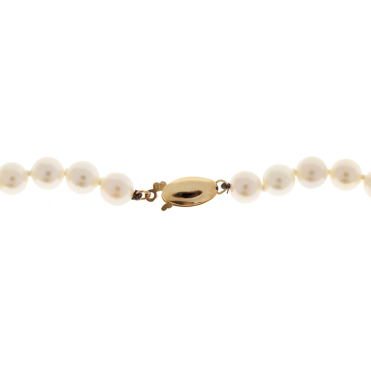 Vintage 1960 Pearl 14k Yellow Gold Diamond 6.25mm Necklace 1.00ct – image 7