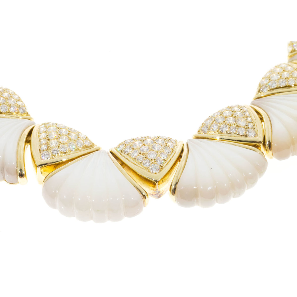 Gemlok 14.01 Carat Diamond Mother of Pearl yellow Gold Necklace﻿ – image 3