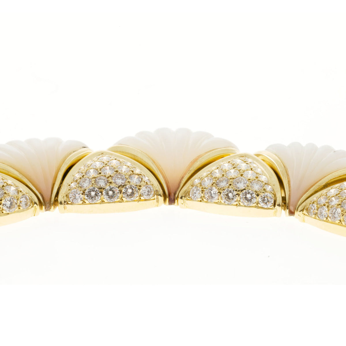 Gemlok 14.01 Carat Diamond Mother of Pearl yellow Gold Necklace﻿ – image 7