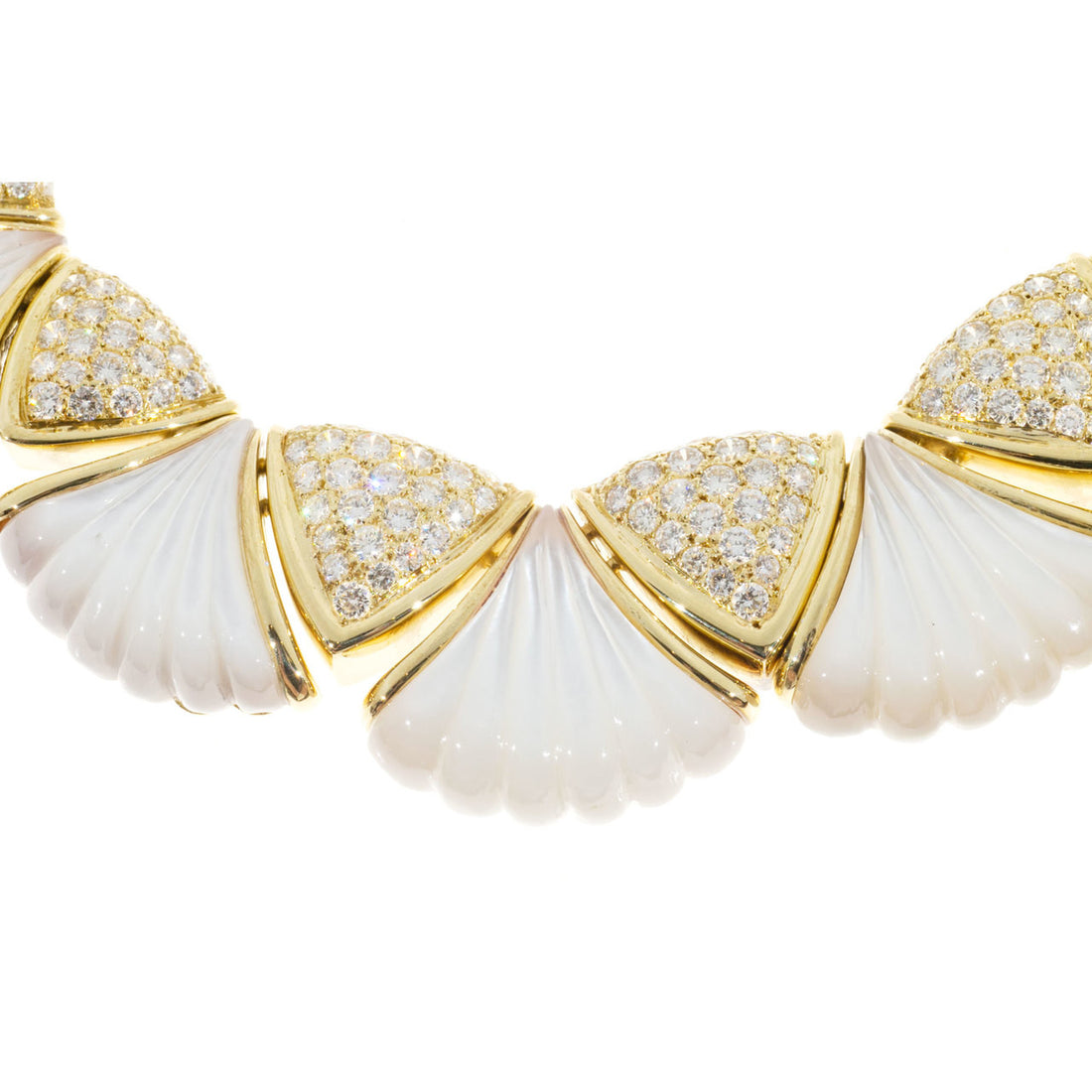 Gemlok 14.01 Carat Diamond Mother of Pearl yellow Gold Necklace﻿ – image 6