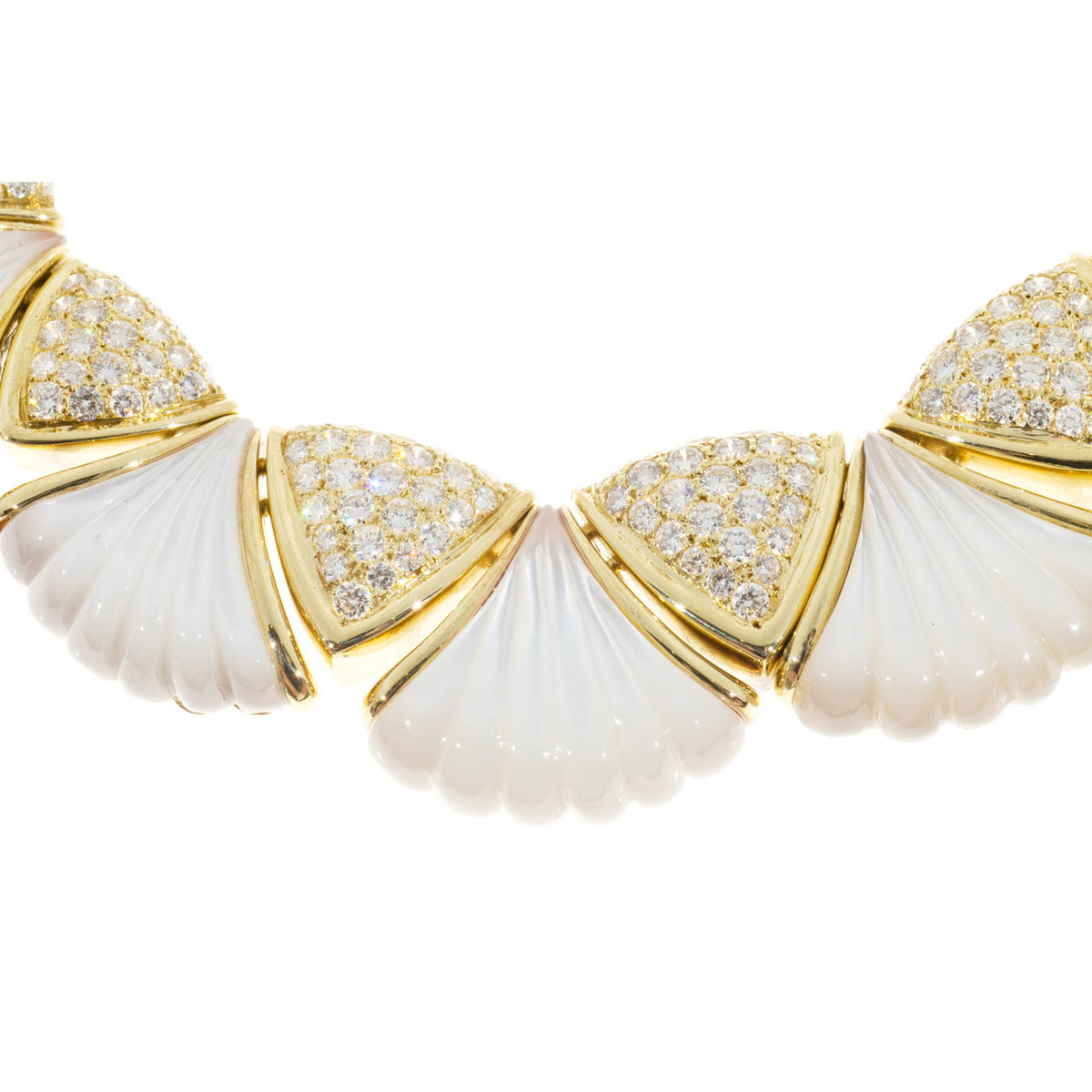 Gemlok 14.01 Carat Diamond Mother of Pearl yellow Gold Necklace﻿ – image 6