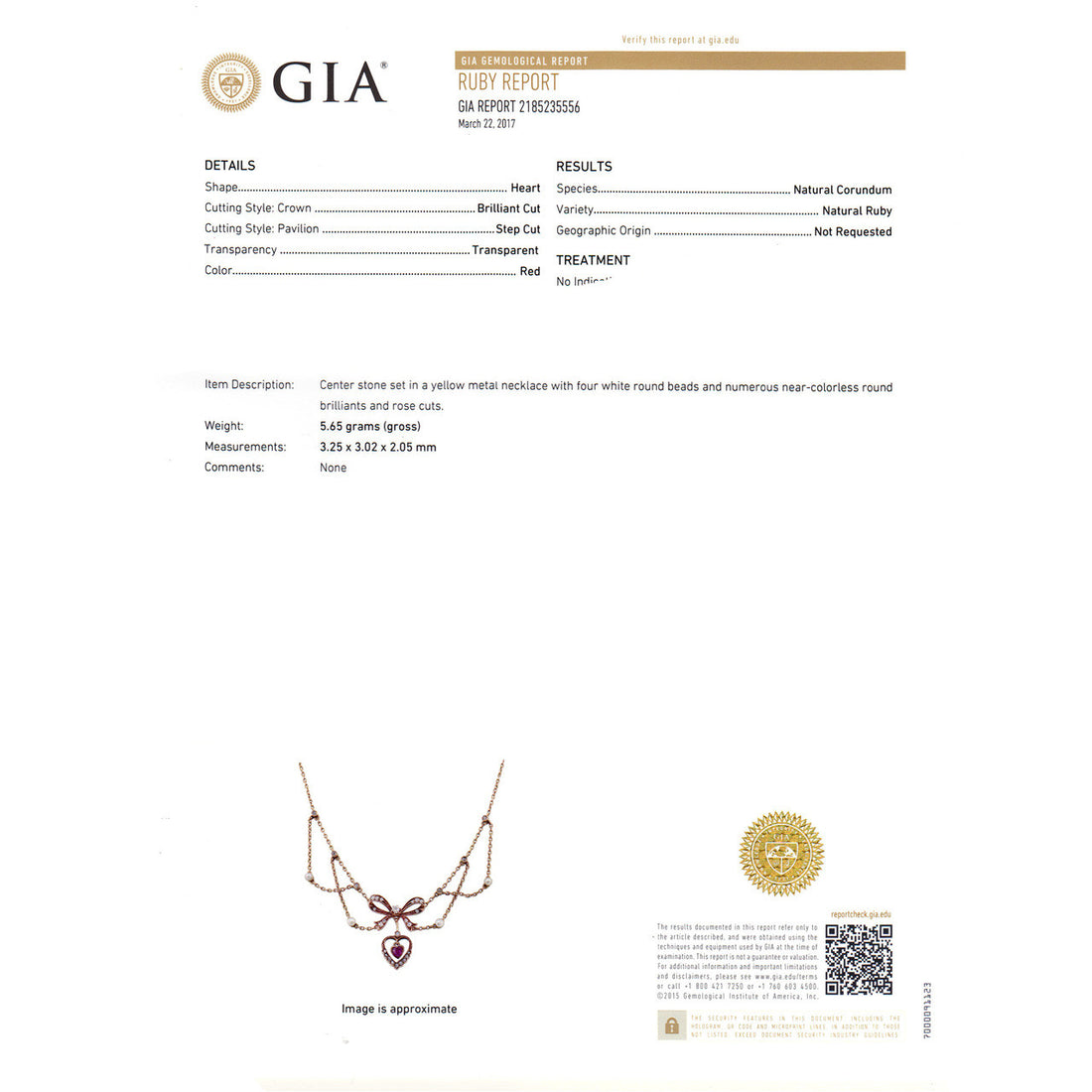 Victorian Natural GIA Heart Ruby Necklace 14k Gold Pearl Rose Cut Diamond – image 6