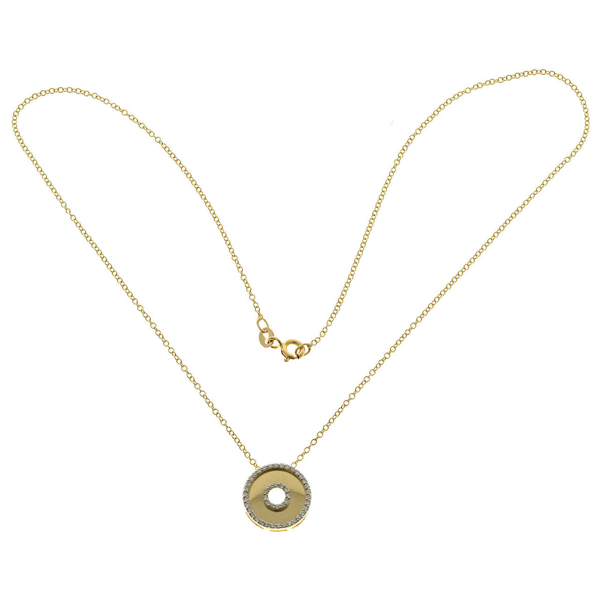 Vintage Estate AGI 18k Pink Gold Round .20ct Diamond Necklace – image 4