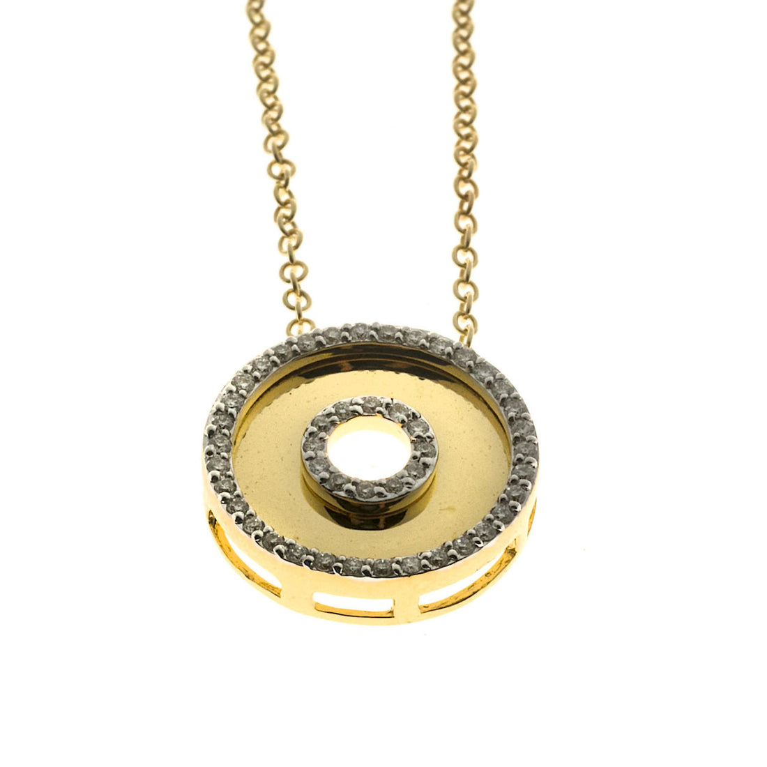 Vintage Estate AGI 18k Pink Gold Round .20ct Diamond Necklace – image 6